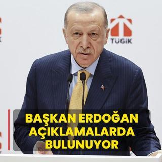 Ba�kan Erdo�an a��klamalarda bulunuyor