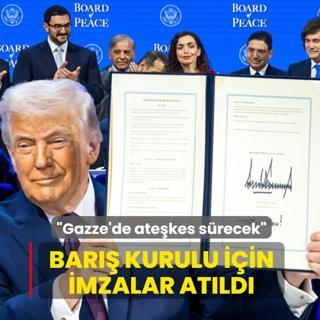 Gazze Bar�� Kurulu i�in imzalar at�ld�... Trump: Gazze'de ate�kes s�recek