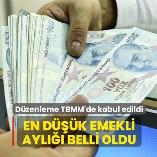 D�zenleme TBMM'de kabul edildi... En d���k emekli ayl��� belli oldu