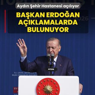 Ayd�n �ehir Hastanesi A��l�� T�reni...  Ba�kan Erdo�an a��klamalarda bulunuyor