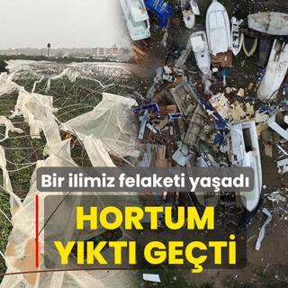 Antalya'da hortum y�kt� ge�ti! �Felaketi ya�ad�k�