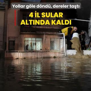 4 il sular alt�nda kald�! Yollar g�le d�nd�, dereler ta�t�