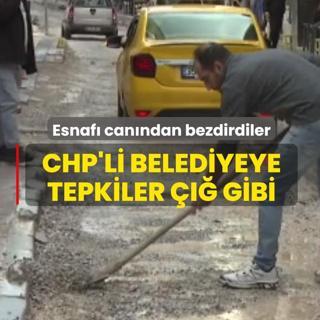 Esnaf� can�ndan bezdirdiler! �zmir'de bitmeyen altyap� �al��malar�na tepkiler ��� gibi