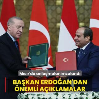 M�s�r'da anla�malar imzaland�! Ba�kan Erdo�an'dan �nemli a��klamalar