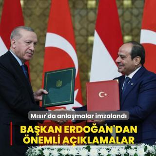 M�s�r'da anla�malar imzaland�! Ba�kan Erdo�an'dan �nemli a��klamalar