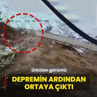 �rk�ten g�r�nt�! 4,9'luk depremin ard�ndan ortaya ��kt�