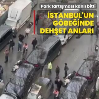 �stanbul'un g�be�inde deh�et anlar�! Park tart��mas� kanl� bitti