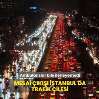 Ambulanslar bile ilerleyemedi... Mesai ��k��� �stanbul'da trafik �ilesi