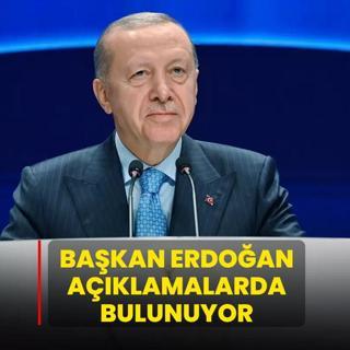 Ba�kan Erdo�an a��klamalarda bulunuyor