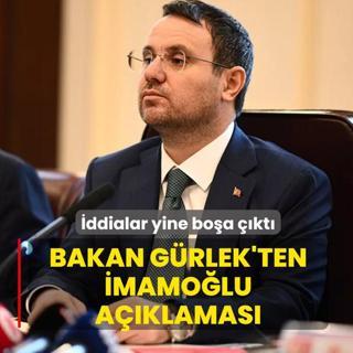 �ddialar yine bo�a ��kt�! Bakan G�rlek'ten �mamo�lu a��klamas�