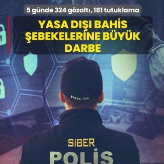 Yasa d��� bahis �ebekelerine b�y�k darbe! 5 g�nde 324 g�zalt�, 181 tutuklama