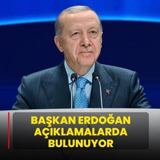 Ba�kan Erdo�an a��klamalarda bulunuyor