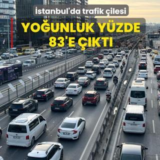 �stanbul'da trafik �ilesi... Yo�unluk y�zde 83'e ��kt�