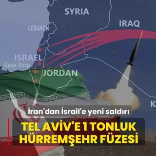 �ran'dan �srail'e yeni sald�r�! Tel Aviv'e 1 tonluk H�rrem�ehr f�zesi