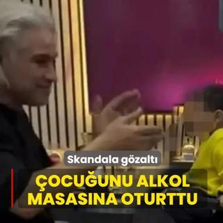 �zmir'de b�y�k skandal! 3 ya��ndaki �ocu�u alkol masas�na oturtan babaya g�zalt�