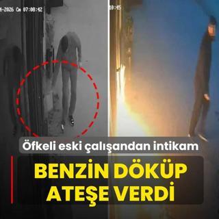 �fkeli eski �al��andan intikam! Benzin d�k�p ate�e verdi