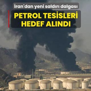 �ran'dan yeni sald�r� dalgas�... Petrol tesisleri hedef al�nd�
