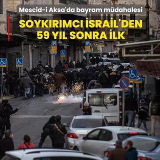 Mescid-i Aksa'da bayram namaz�na m�dahale... Soyk�r�mc� �srail'den 59 y�l sonra ilk