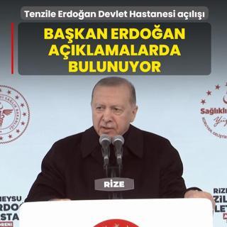 Tenzile Erdo�an Devlet Hastanesi a��l���...  Ba�kan Erdo�an a��klamalarda bulunuyor