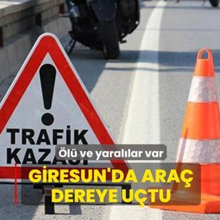 Giresun'da feci kaza: Ara� dereye u�tu! �l� ve yaral�lar var