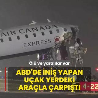 ABD'de ini� yapan u�ak yerdeki ara�la �arp��t�! �l� ve yaral�lar var