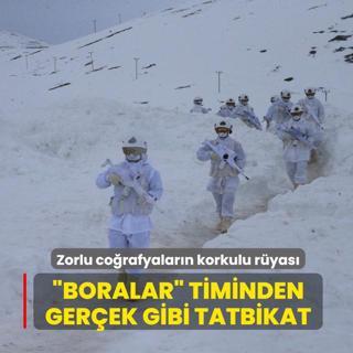 Zorlu co�rafyalar�n korkulu r�yas�: �Boralar� timinden ger�ek gibi tatbikat