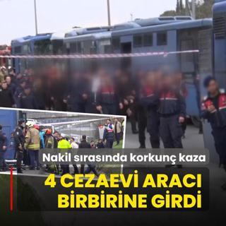 Nakil s�ras�nda korkun� kaza! 4 cezaevi arac� birbirine girdi