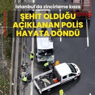 �stanbul'da zincirleme kaza... �ehit oldu�u a��klanan polis kalp masaj�yla hayata d�nd�