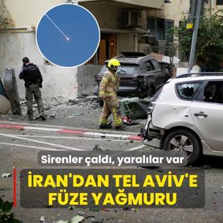 �ran'dan Tel Aviv'e f�ze ya�muru... Sirenler �ald�, yaral�lar var