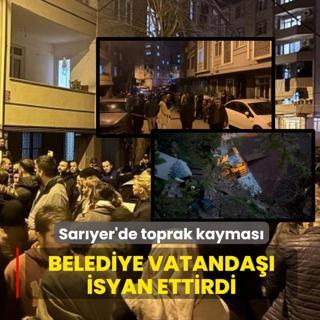 Sar�yer'de toprak kaymas�! Belediye vatanda�� isyan ettirdi