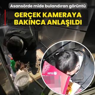 Asans�rde mide buland�ran g�r�nt�! Ger�ek kameraya bak�nca ortaya ��kt�