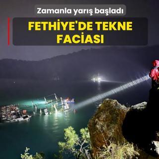 Fethiye'de tekne facias�! Zamanla yar�� ba�lad�