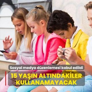 Sosyal medya d�zenlemesi kabul edildi... 15 ya��n alt�ndakiler kullanamayacak