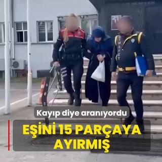 Kay�p diye aran�yordu: E�ini 15 par�aya ay�rm��