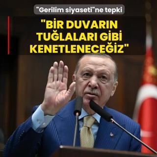 Ba�kan Erdo�an'dan �gerilim siyaseti�ne tepki: Bir duvar�n tu�lalar� gibi kenetlenece�iz