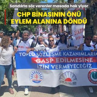 CHP binas�n�n �n� eylem alan�na d�nd�! Sand�kta s�z verenler masada hak yiyor