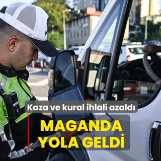 Trafikte kaza ve kural ihlali azald�
