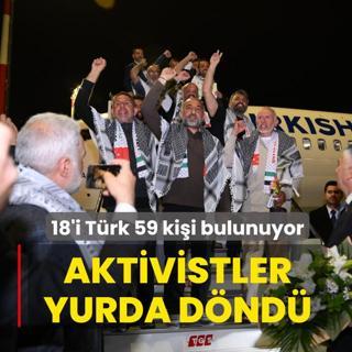 K�resel Sumud Filosu'nda yer alan aktivistler yurda d�nd�