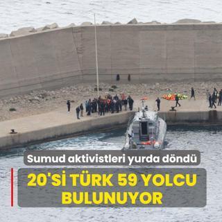 K�resel Sumud Filosu'nda yer alan aktivistler yurda d�nd�
