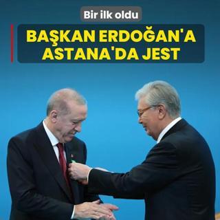 Ba�kan Erdo�an'a Kazakistan'da jest! �lk ni�an tevcih edilen isim oldu