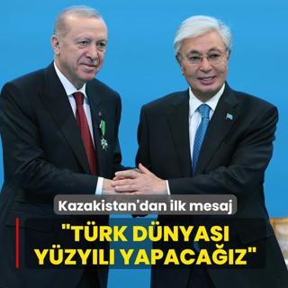 Ba�kan Erdo�an'dan Kazakistan'da ilk mesaj: T�rk d�nyas� y�zy�l� yapaca��z