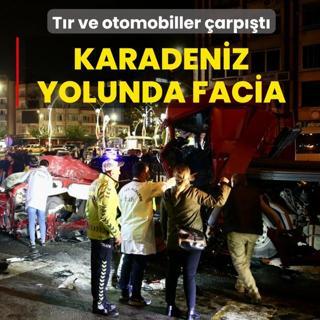 Karadeniz yolunda facia! T�r ve otomobiller �arp��t�: 5 �l�, 6 yaral�