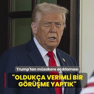 Trump'tan m�zakere a��klamas�: �Olduk�a verimli bir g�r��me yapt�k�