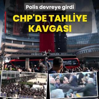 CHP'de tekme-tokatl� tahliye kavgas�! Polis devreye girdi
