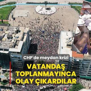 CHP'de meydan krizi! Vatanda� toplanmay�nca yine olay ��kard�lar
