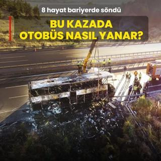 Bu kazada otob�s nas�l yanar?
