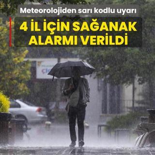 Meteorolojiden sar� kodlu uyar�... 4 il i�in sa�anak alarm� verildi