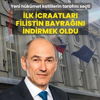 �lk icraatlar� Filistin bayra��n� indirmek oldu! Yeni h�k�met katillerin yan�nda saf tuttu