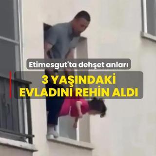Etimesgut'ta deh�et anlar�! 3 ya��ndaki evlad�n� rehin ald�; vurularak durduruldu