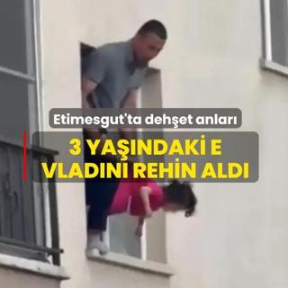 Etimesgut'ta deh�et anlar�! 3 ya��ndaki evlad�n� rehin ald�; vurularak durduruldu